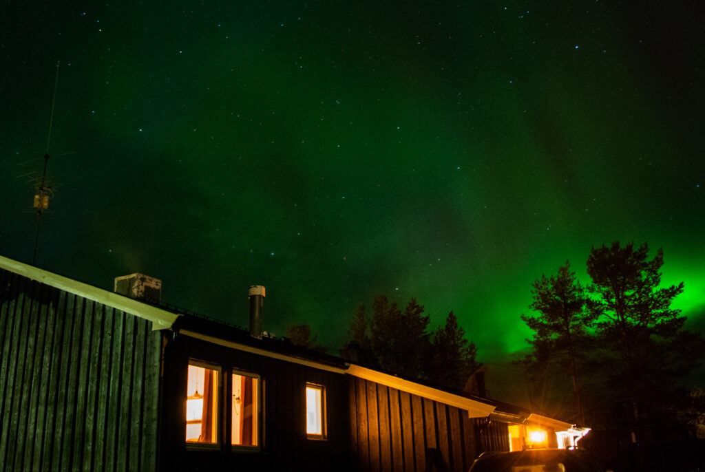 polární záře v Norsku za polárním kruhem