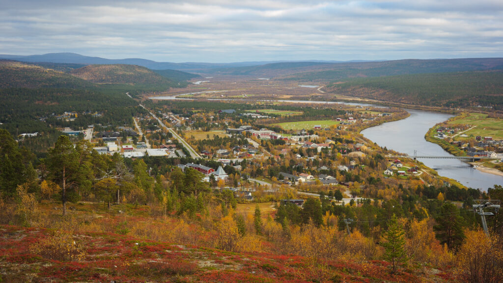 vyhlídka na Karasjok, Finnmark, Norsko