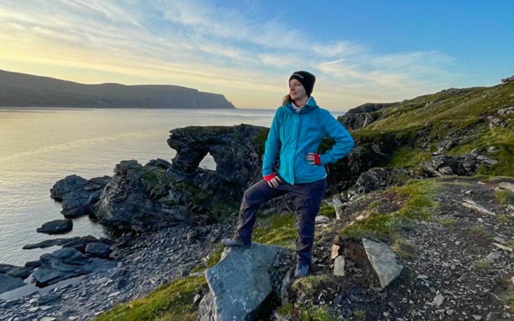 Kirkeporten a Nordkaphorn, ostrov Mageroya, Norsko