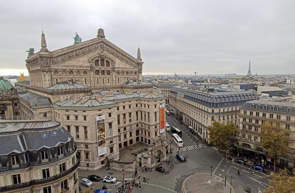 opera Garnier, výhled z Galeries Lafayette, Paříž zadarmo