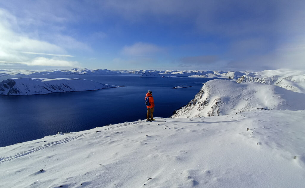 ostrov Mageroya v zimě, arktická příroda za polárním kruhem, Norsko