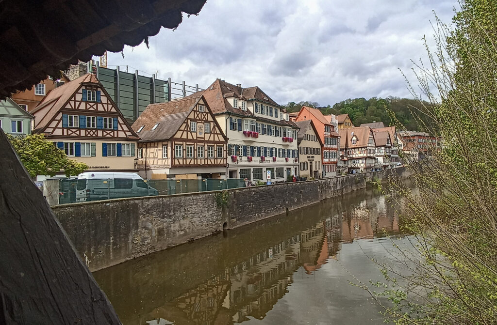 hrázděné domy v ulici Mauerstrasse, schwabisch hall, německo