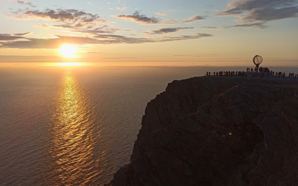 nordkapp, půlnoční slunce, norsko