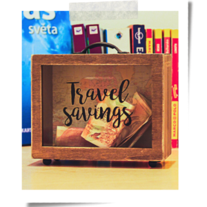 dárky pro cestovatelky, kasička na cestovatelské úspory travel savings