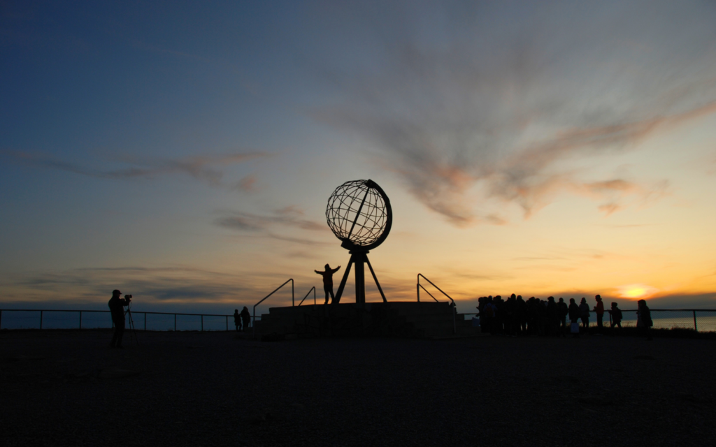 nordkapp, norsko, západ slunce